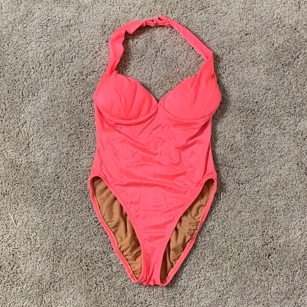 Coral one piece swimsuit